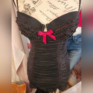 Victoria Sectret Elegant Black and Red Women's Intimate Dress 34c